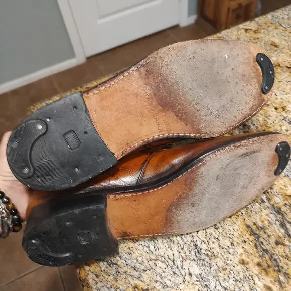 Vintage Nunn Bush Brown Leather Loafers Size 8 1/2 EEE ID 944100